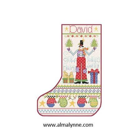Snowflake Snowman Stocking - Alma Lynne Originals