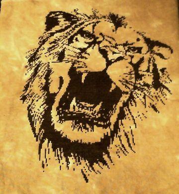 Monochrome Lion - White Willow Stitching