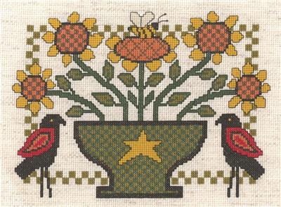 Folk Art Sunflowers By Diane Arthurs - Imaginating