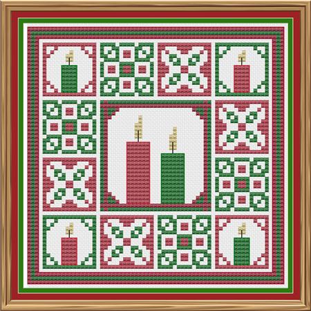 Christmas Candles - CrossStitchCards