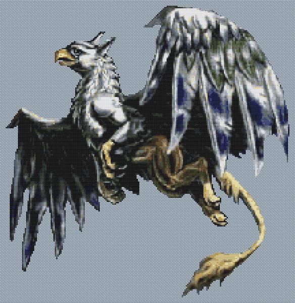 Gryphon In Flight - White Willow Stitching