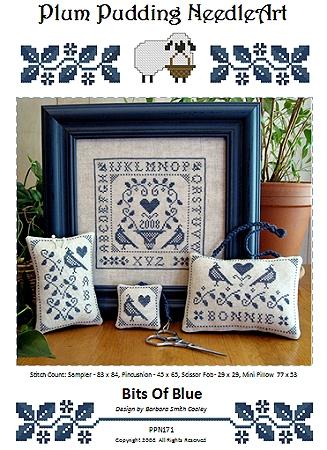 Bits Of Blue - Plum Pudding NeedleArt