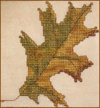 Autumn Leaves Wall Quilt Block M - Cross-Point Designs