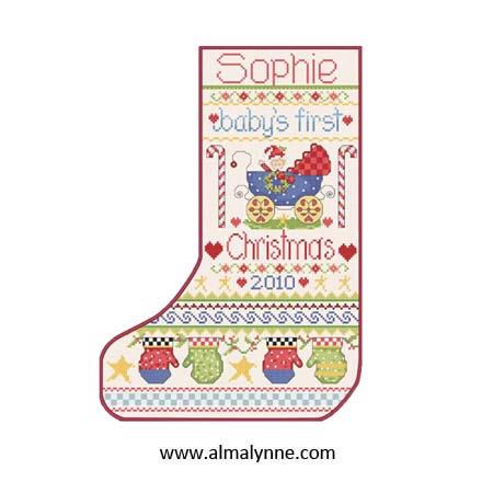 Baby's First Christmas Stocking - Alma Lynne Originals