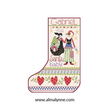 Santa Baby Stocking - Alma Lynne Originals