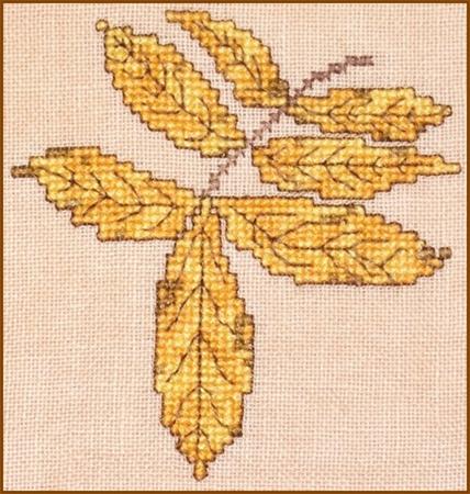 Autumn Leaves Wall Quilt Block O - Cross-Point Designs