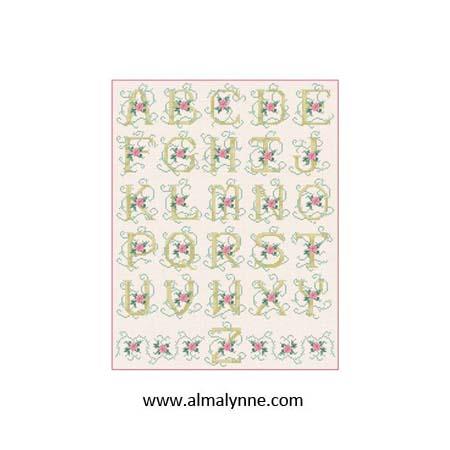 Floral Alphabet Sampler - Alma Lynne Originals