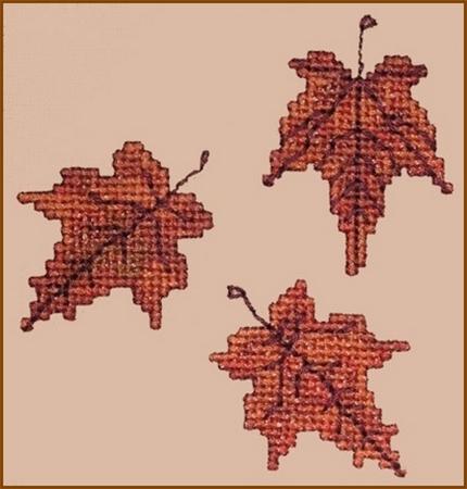 Autumn Leaves Wall Quilt Block P - Cross-Point Designs