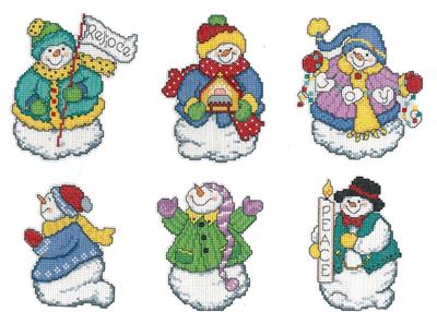 Joyous Snowman Ornaments - Ursula Michael