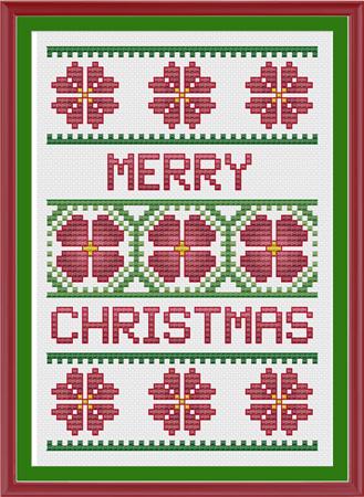 Floral Christmas Card - CrossStitchCards