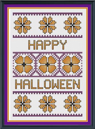 Floral Halloween Card - CrossStitchCards