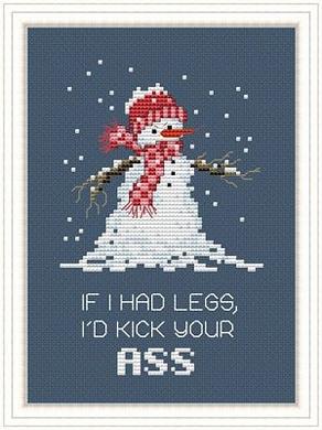 Snowman - White Willow Stitching