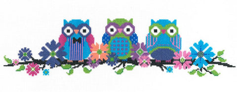 Owls On A Branch By Linda Bird - Imaginating