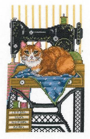 Vintage Sewing Cat Kit By Joan A. Elliot - Imaginating Kits