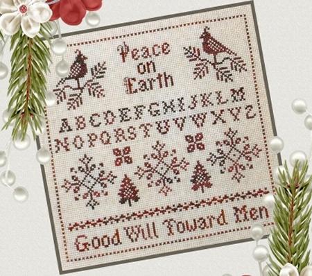 Christmas Sampler In Red - Plum Pudding NeedleArt