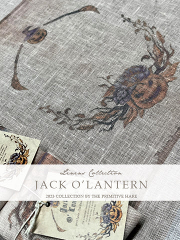 Jack O Lantern 30ct Linen - Primitive Hare Fabric