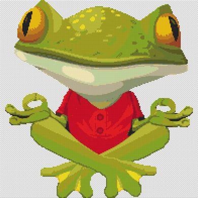 Peaceful Frog - White Willow Stitching
