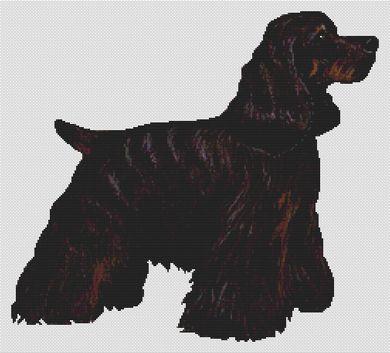 Black And Tan Cocker Spaniel - White Willow Stitching