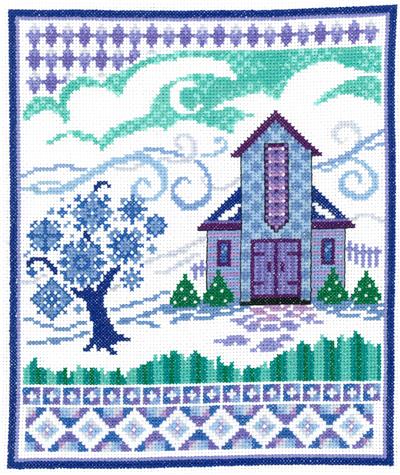 Barn With Winter Quilts Kit By Ursula Michael - Imaginating Kits