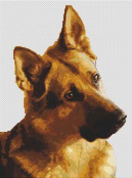 German Shepherd: Curiosity - White Willow Stitching