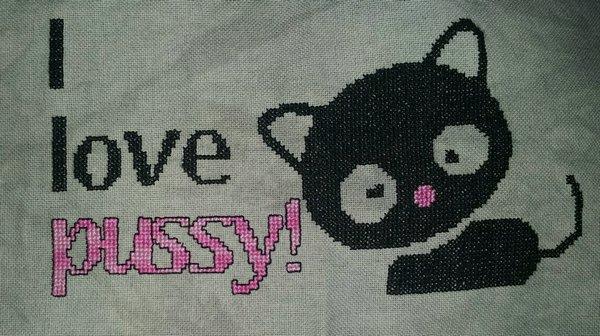 I Love Pussy - White Willow Stitching