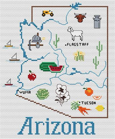 Arizona Map - Sue Hillis Designs
