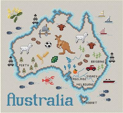 Australia Map - Sue Hillis Designs