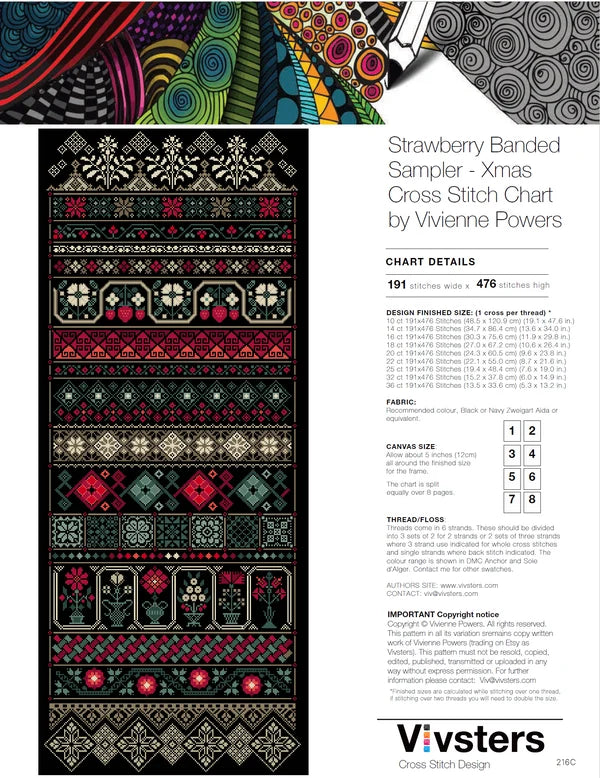 Strawberry Banded Sampler - Vivsters