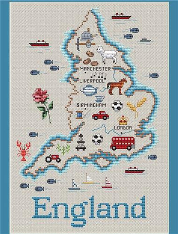 England Map - Sue Hillis Designs