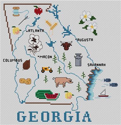 Georgia Map - Sue Hillis Designs