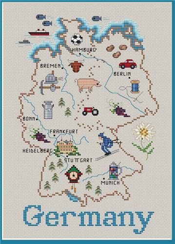 Germany Map - Sue Hillis Designs