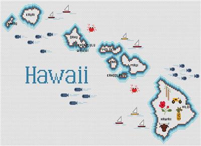 Hawaii Map - Sue Hillis Designs
