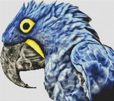 Blue Parrot 2 - White Willow Stitching