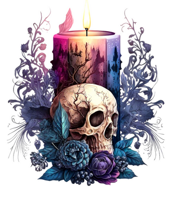Candle Skull Roses Magnet - Les Petites Croix De Lucie