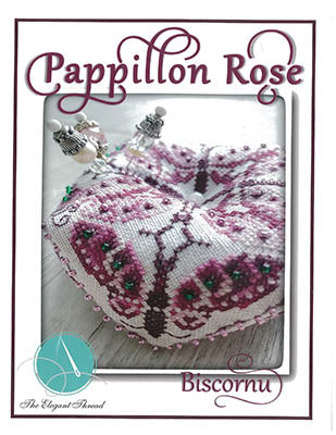 Pappillon Rose Biscornu - The Elegant Thread
