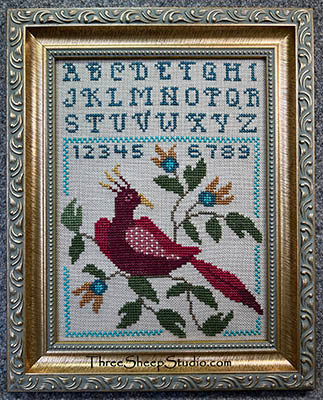 Red Bird Sampler - Three Sheep Studio