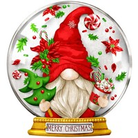 Snow Globe Christmas Gnome Magnet - Les Petites Croix De Lucie