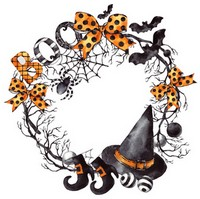 Halloween Wreath Magnet - Les Petites Croix De Lucie