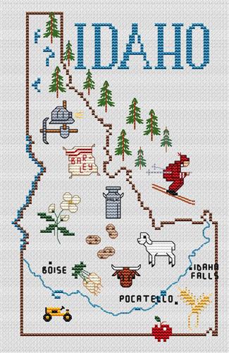 Idaho Map - Sue Hillis Designs