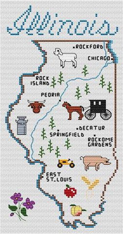 Illinois Map - Sue Hillis Designs
