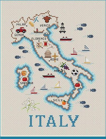 Italy Map - Sue Hillis Designs