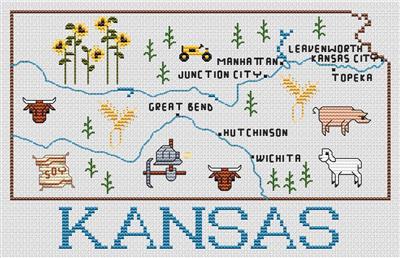 Kansas Map - Sue Hillis Designs