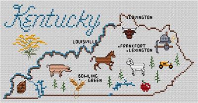 Kentucky Map - Sue Hillis Designs