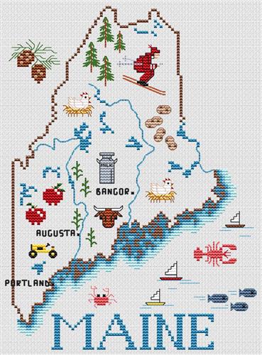 Maine Map - Sue Hillis Designs