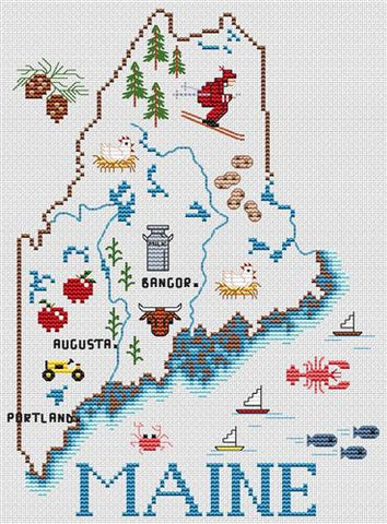 Maine Map - Sue Hillis Designs