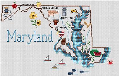 Maryland Map - Sue Hillis Designs