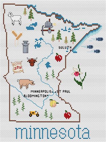 Minnesota Map - Sue Hillis Designs