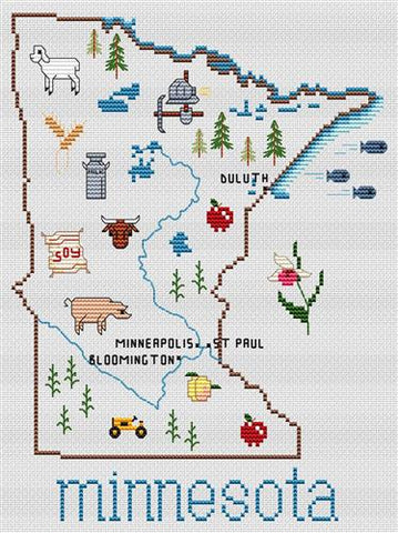 Minnesota Map - Sue Hillis Designs