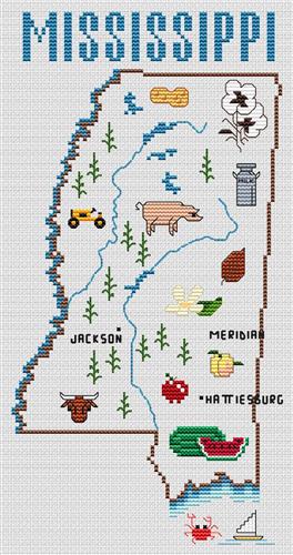 Mississippi Map - Sue Hillis Designs