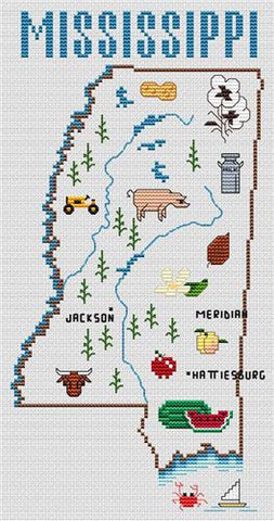 Mississippi Map - Sue Hillis Designs